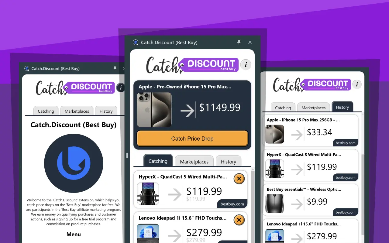 Catch.Discount (Best Buy) Interface